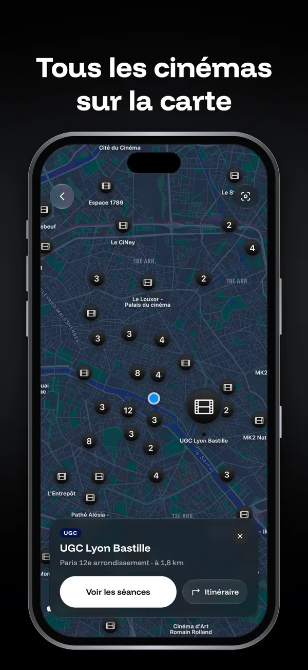Tous les cinémas sur la carte